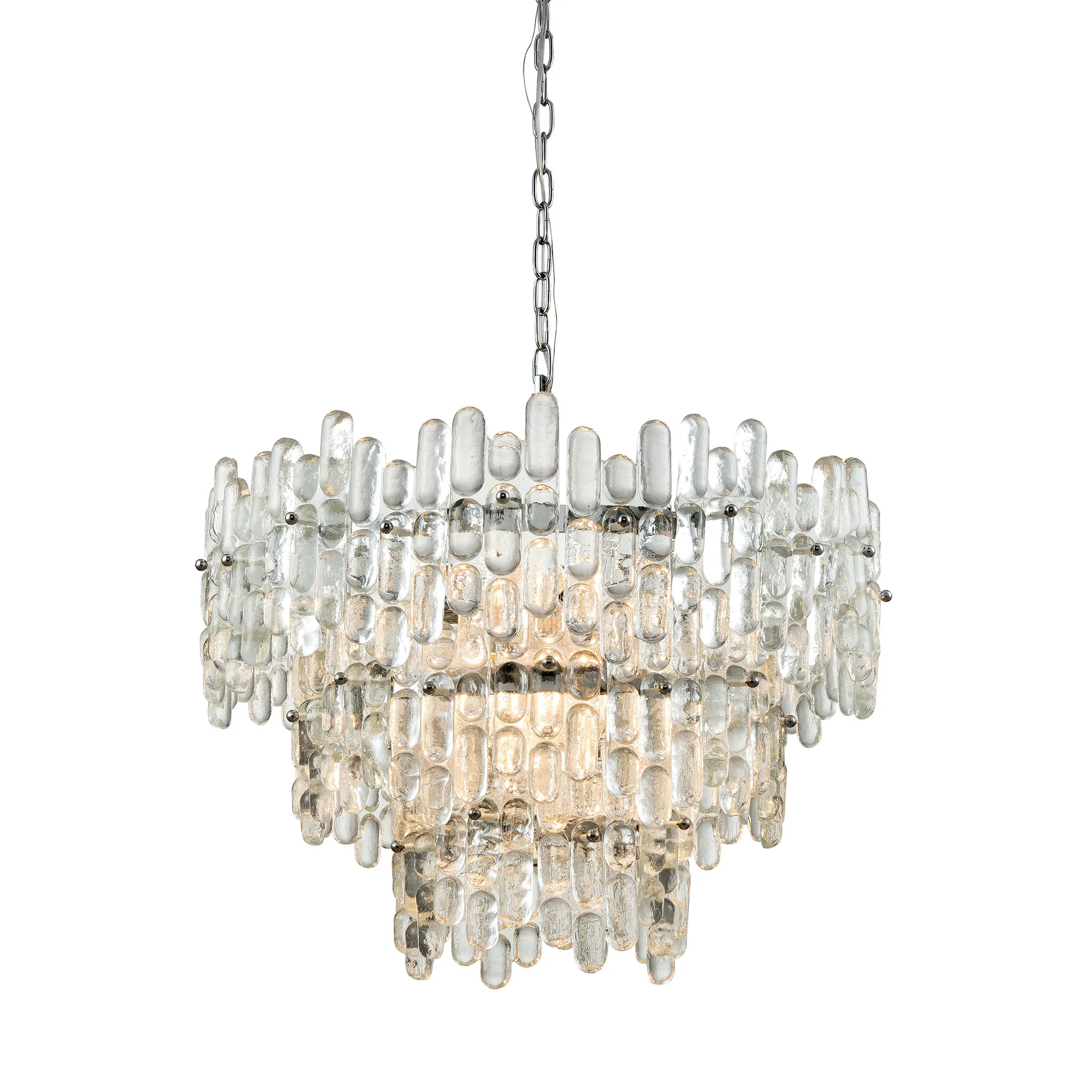 Icy Reception 27" Wide 9-Light Chandelier - Chrome