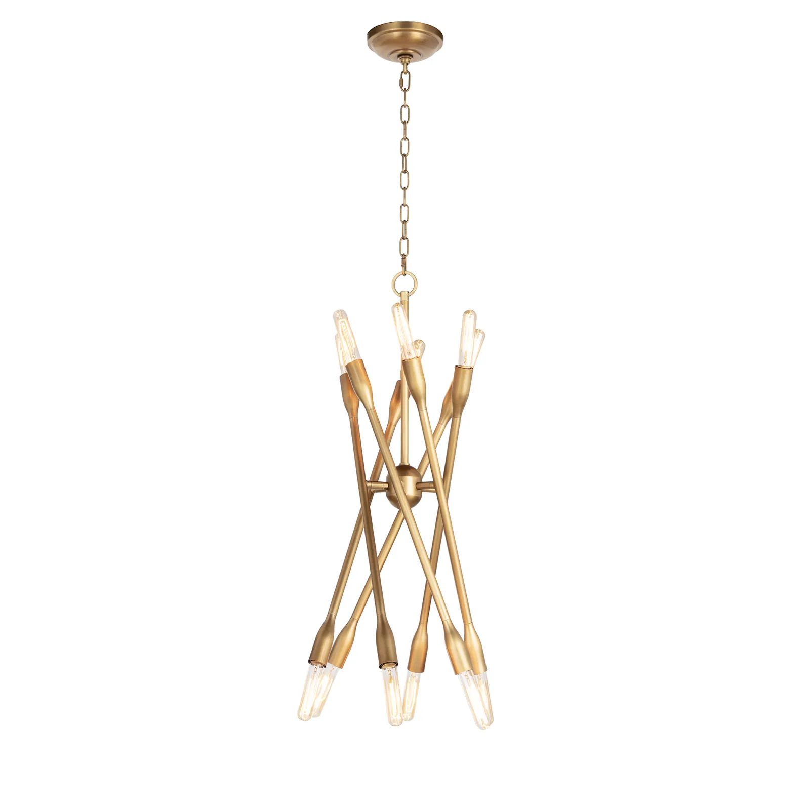 Cobra Chandelier Small (Natural Brass)