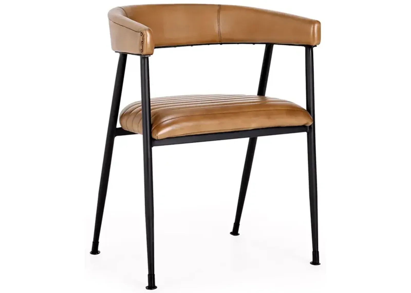 Preston Leather Dining Chair in Caramel