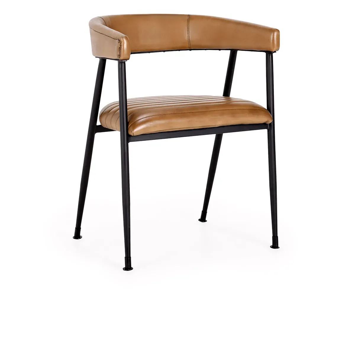 Preston Leather Dining Chair in Caramel