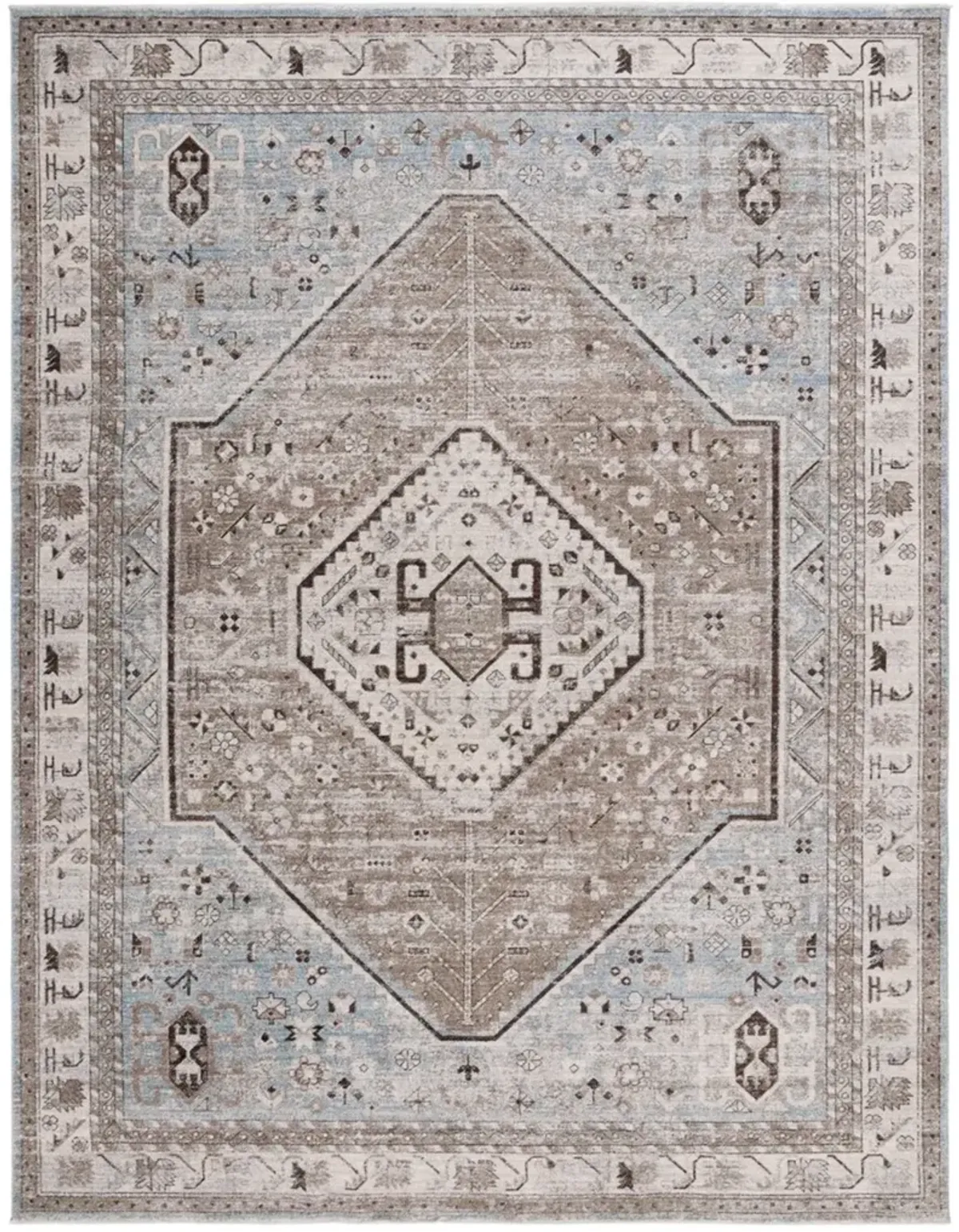 ANTIQUE PATINA 646 Blue 5'-3' X 7'-7' Medium Rectangle Rug