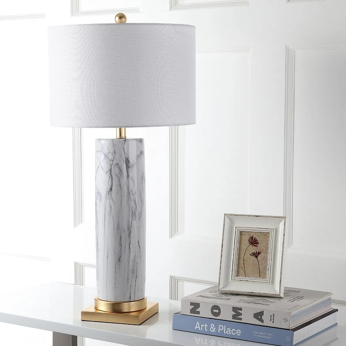 Sonia Faux Marble 31.25-Inch H Table Lamp - Set of 2