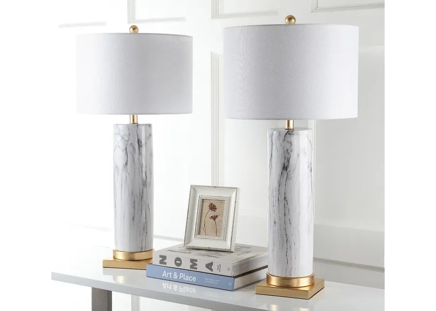 Sonia Faux Marble 31.25-Inch H Table Lamp - Set of 2