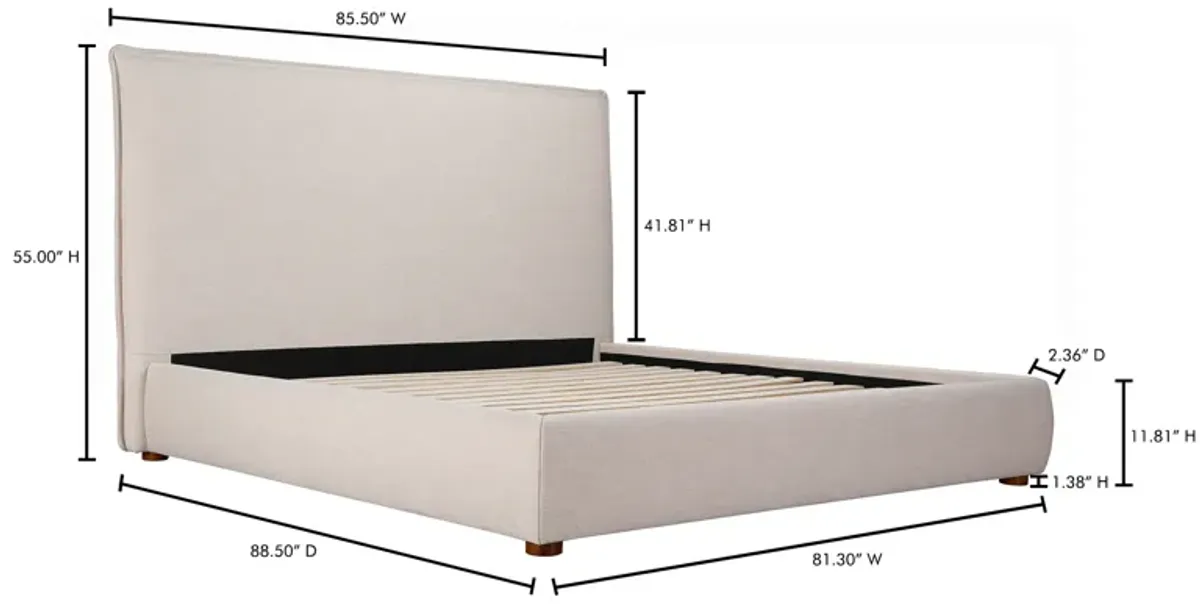 LUZON KING BED TALL HEADBOARD WHEAT