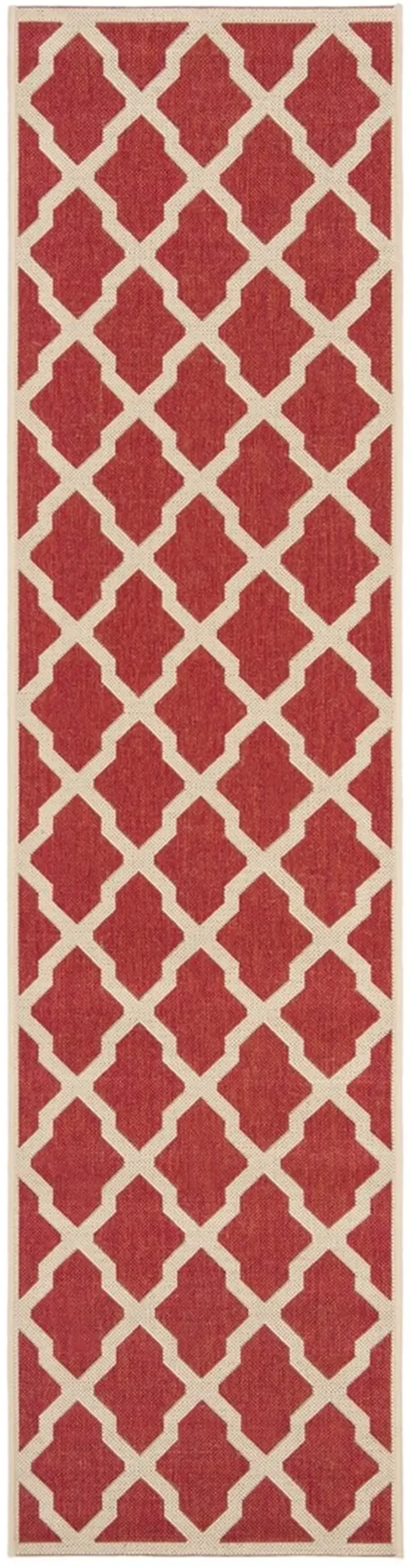 BEACH HOUSE 122 Red 2'-2' X 8' Runner Rug