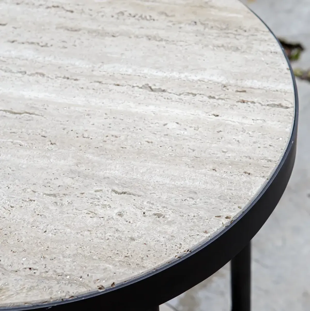 Dauntless Travertine Side Table