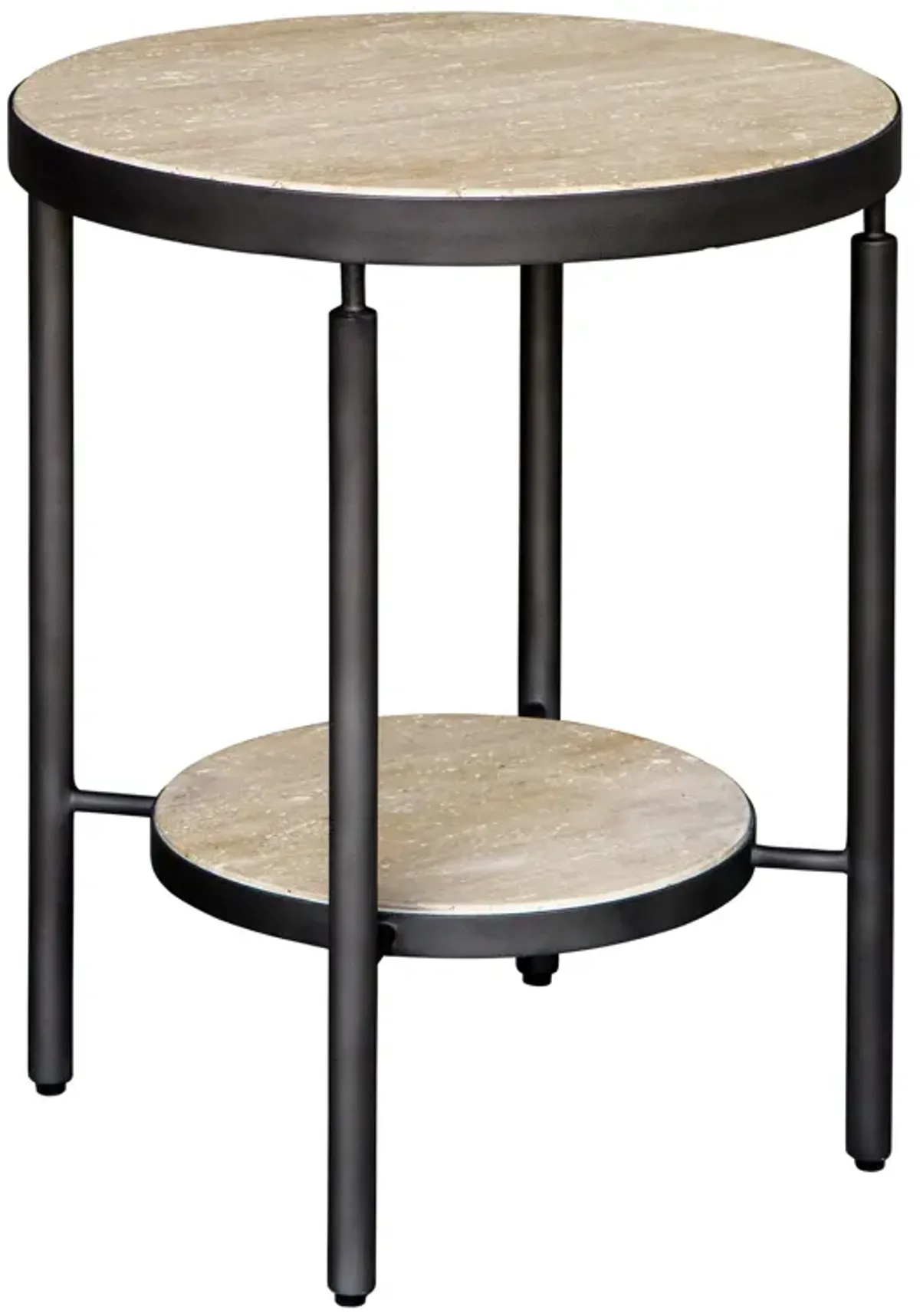 Dauntless Travertine Side Table