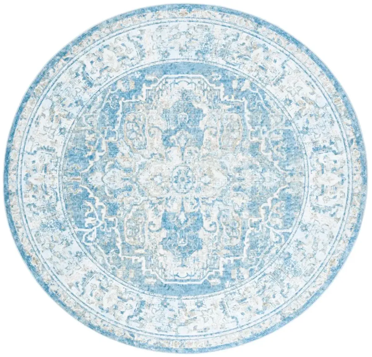 ORLANDO 768 BLUE  6'-7' x 6'-7' Round Round Rug