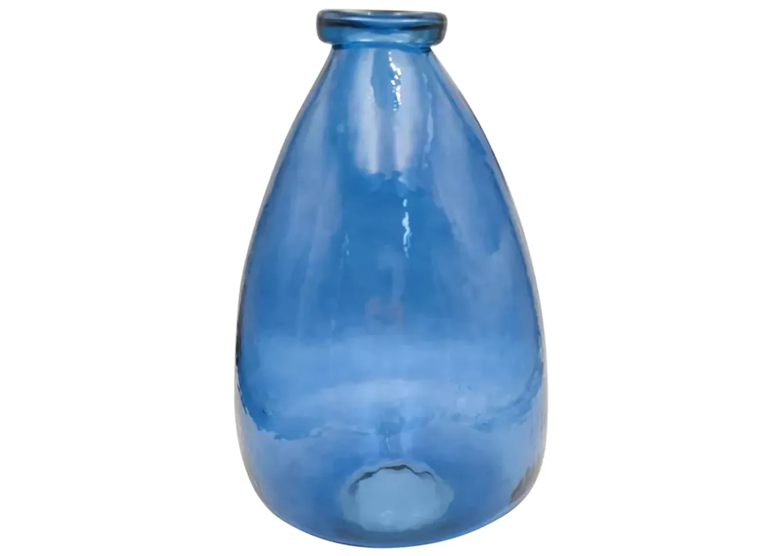 Glass, 15" Balloon Vase, Blue