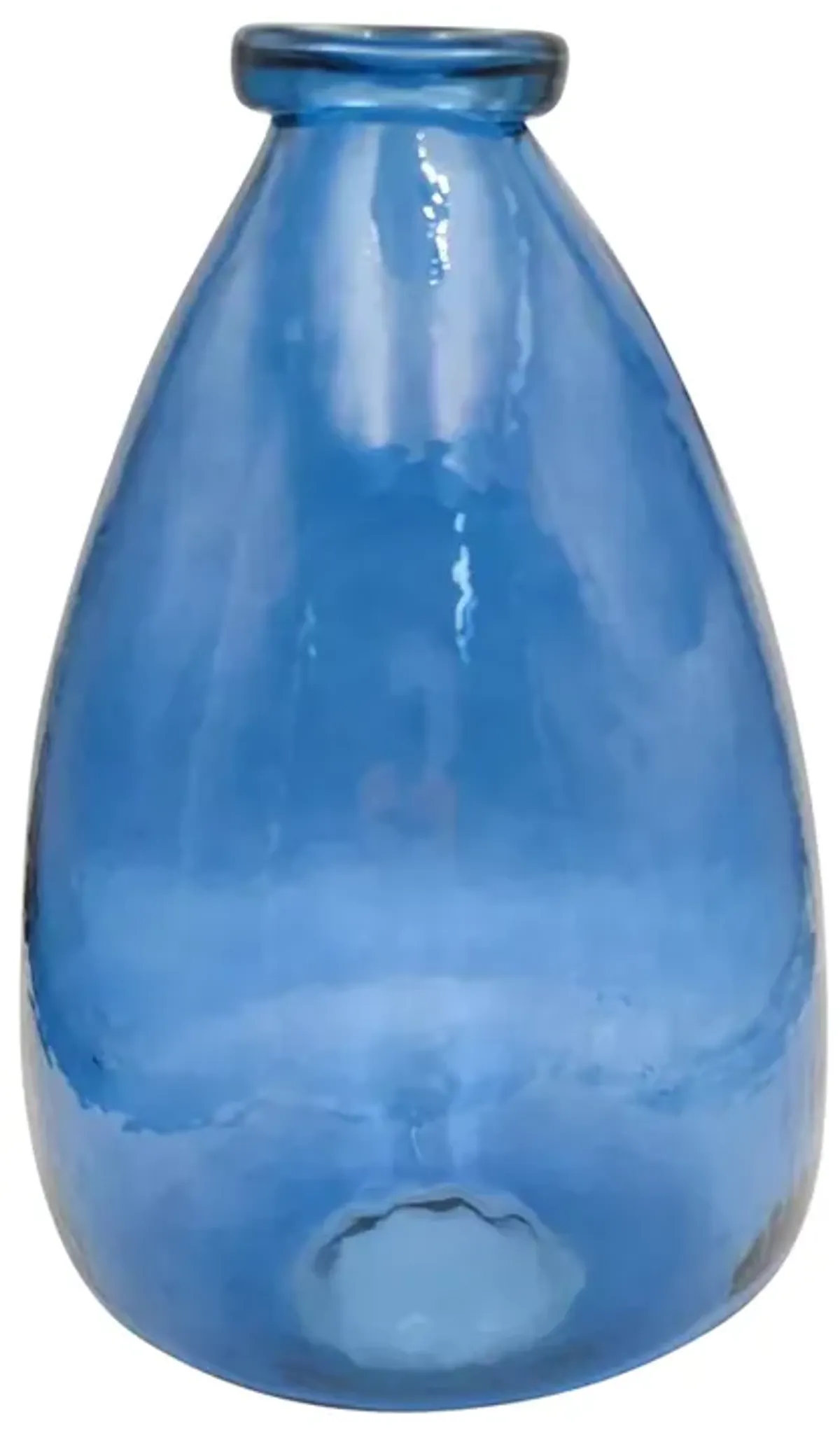 Glass, 15" Balloon Vase, Blue