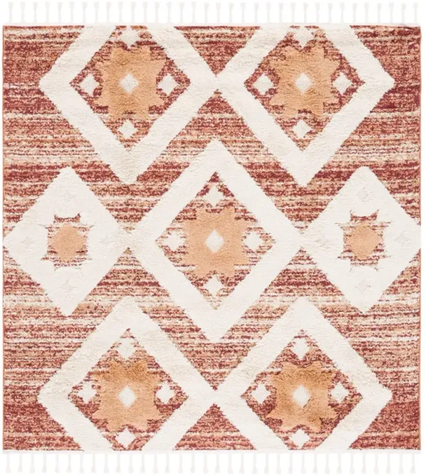 MOROCCAN TASSEL SHAG 664 RUST  5'-3' x 5'-3' Square Square Rug