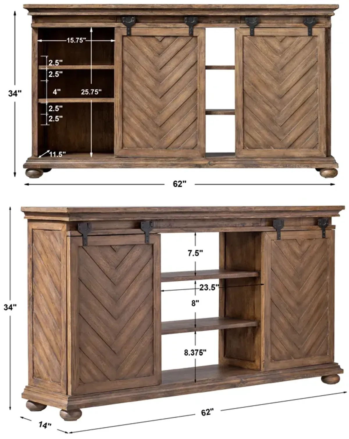 Primalia Barn Door Media Console