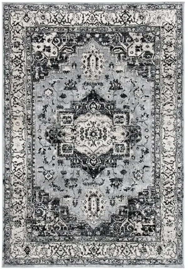 Brentwood 851 Grey / Black 9' X 12' Large Rectangle Powerloomed Rug