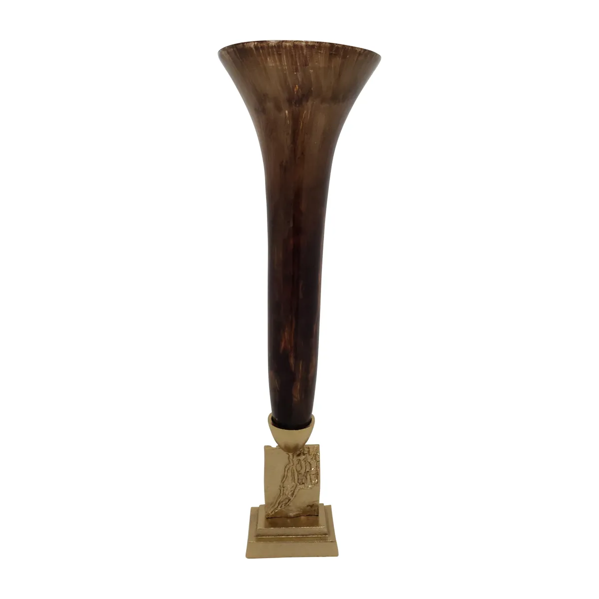 Glass, 26" Trumpet Vase, Bronze