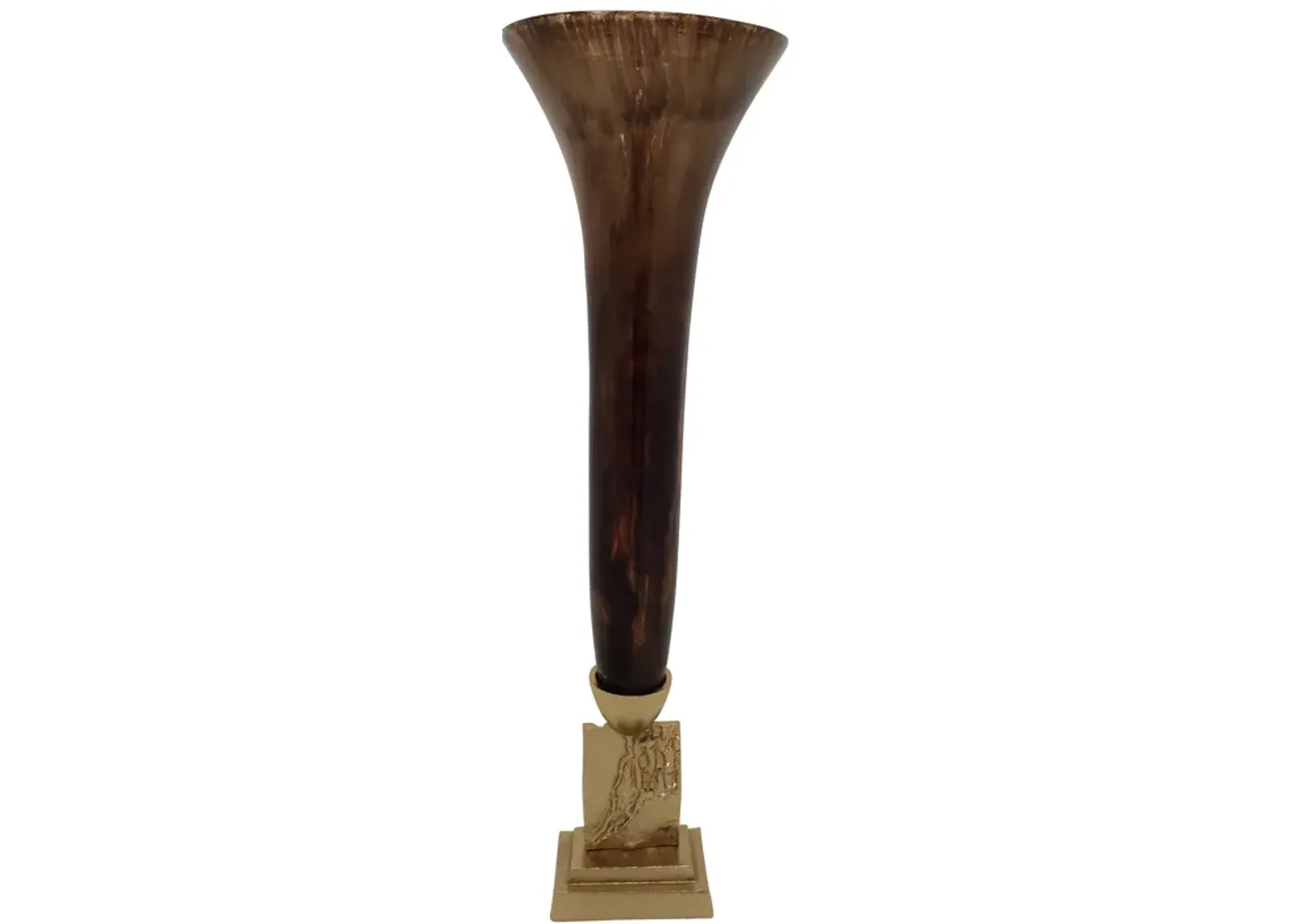 Glass, 26" Trumpet Vase, Bronze