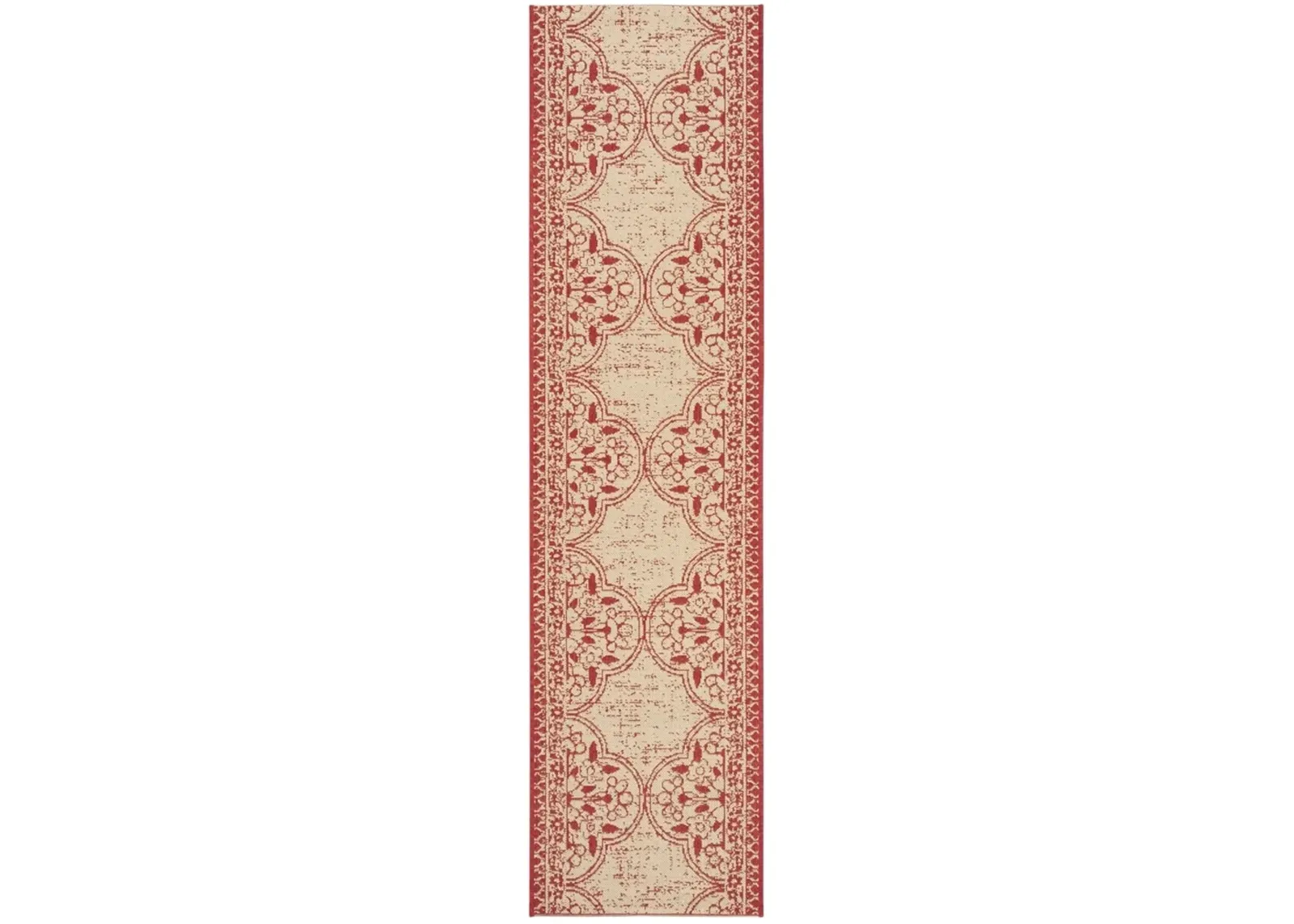 BEACH HOUSE 174 Red 2'-2' X 6' Runner Rug