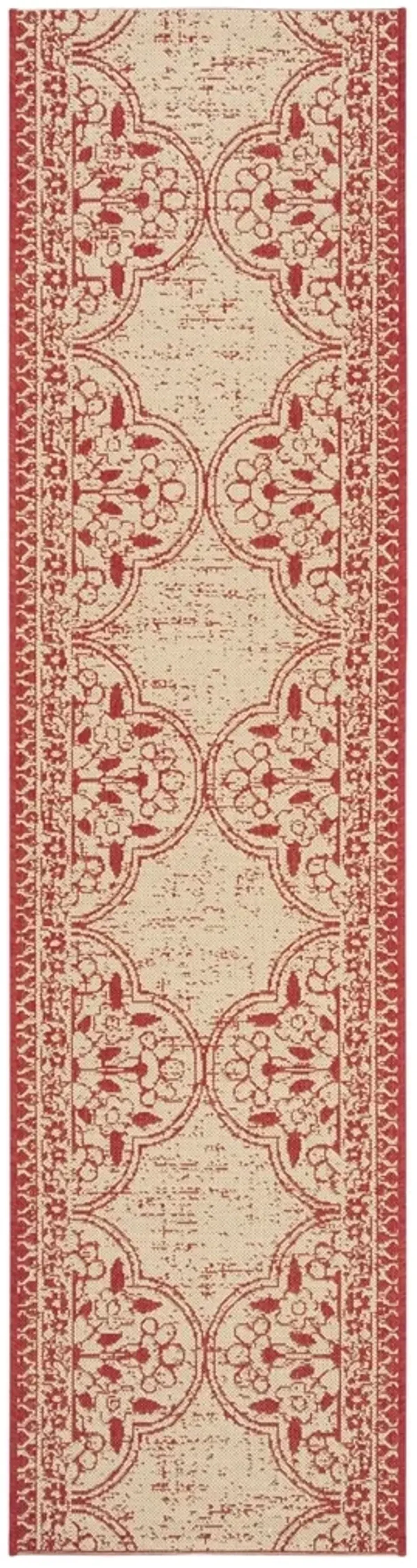 BEACH HOUSE 174 Red 2'-2' X 6' Runner Rug