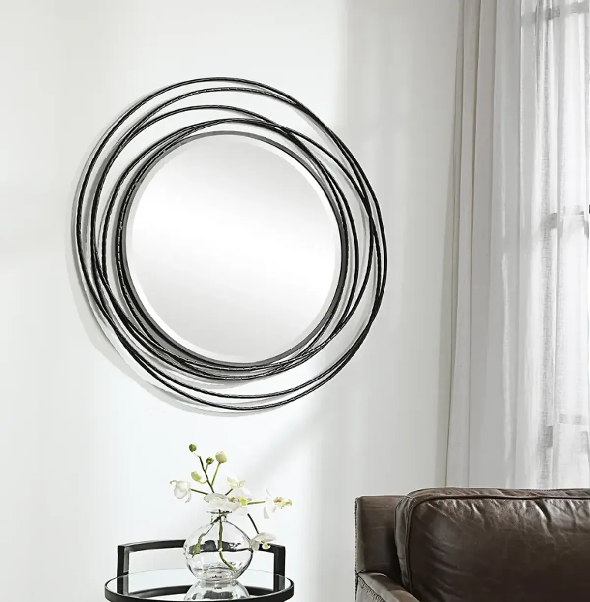 Whirlwind Round Mirror