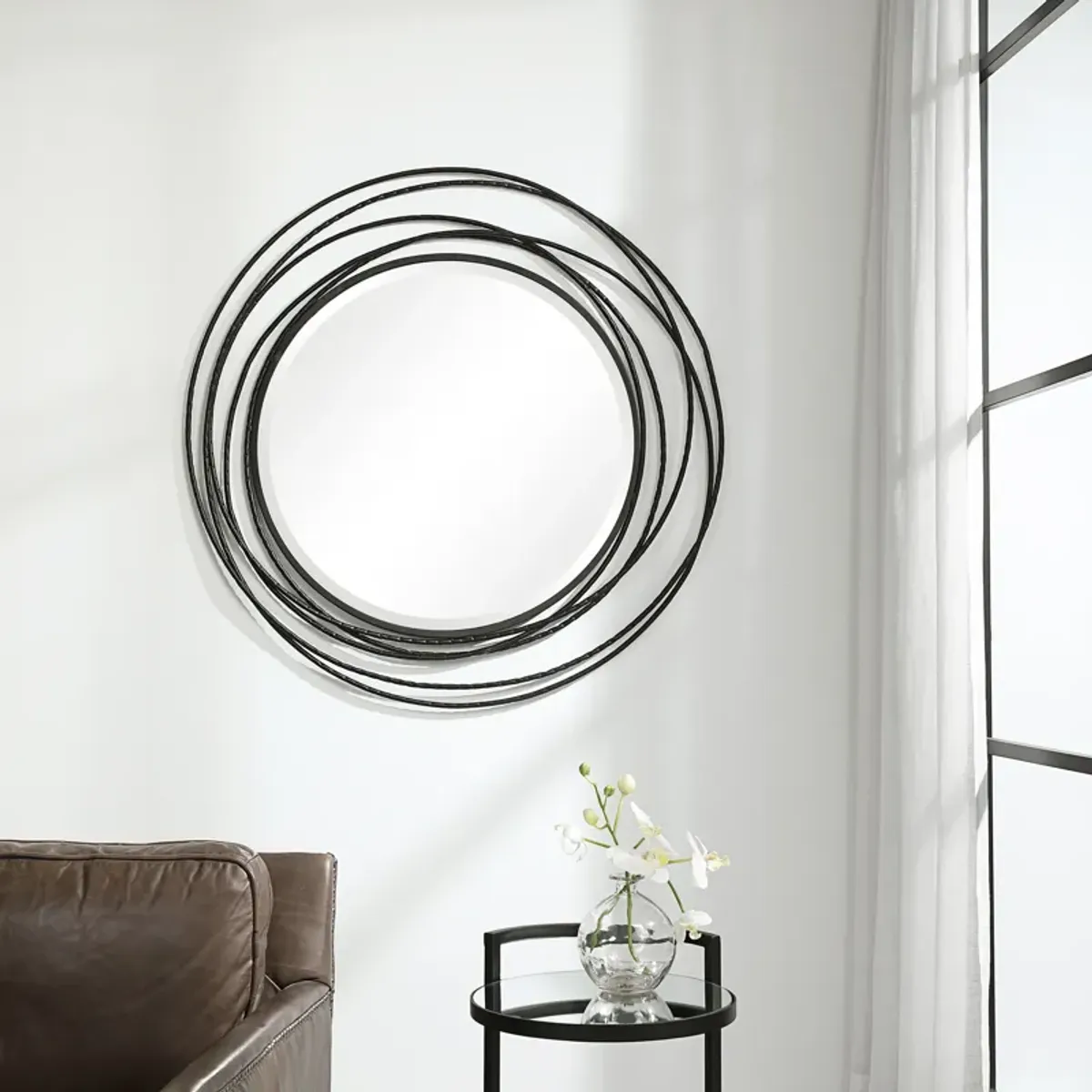 Whirlwind Round Mirror