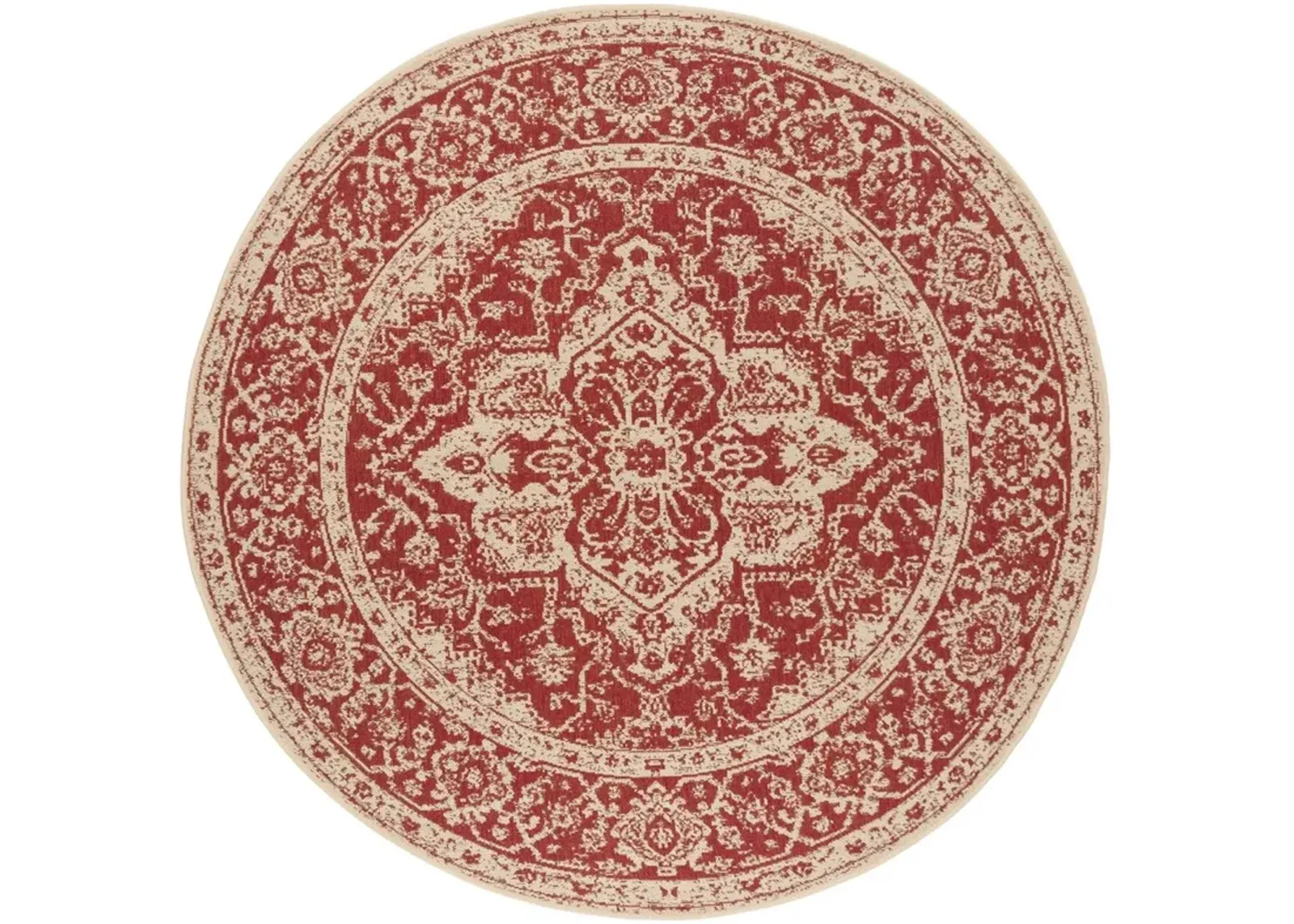 BEACH HOUSE 137 Red 4' X 4' Round Round Rug