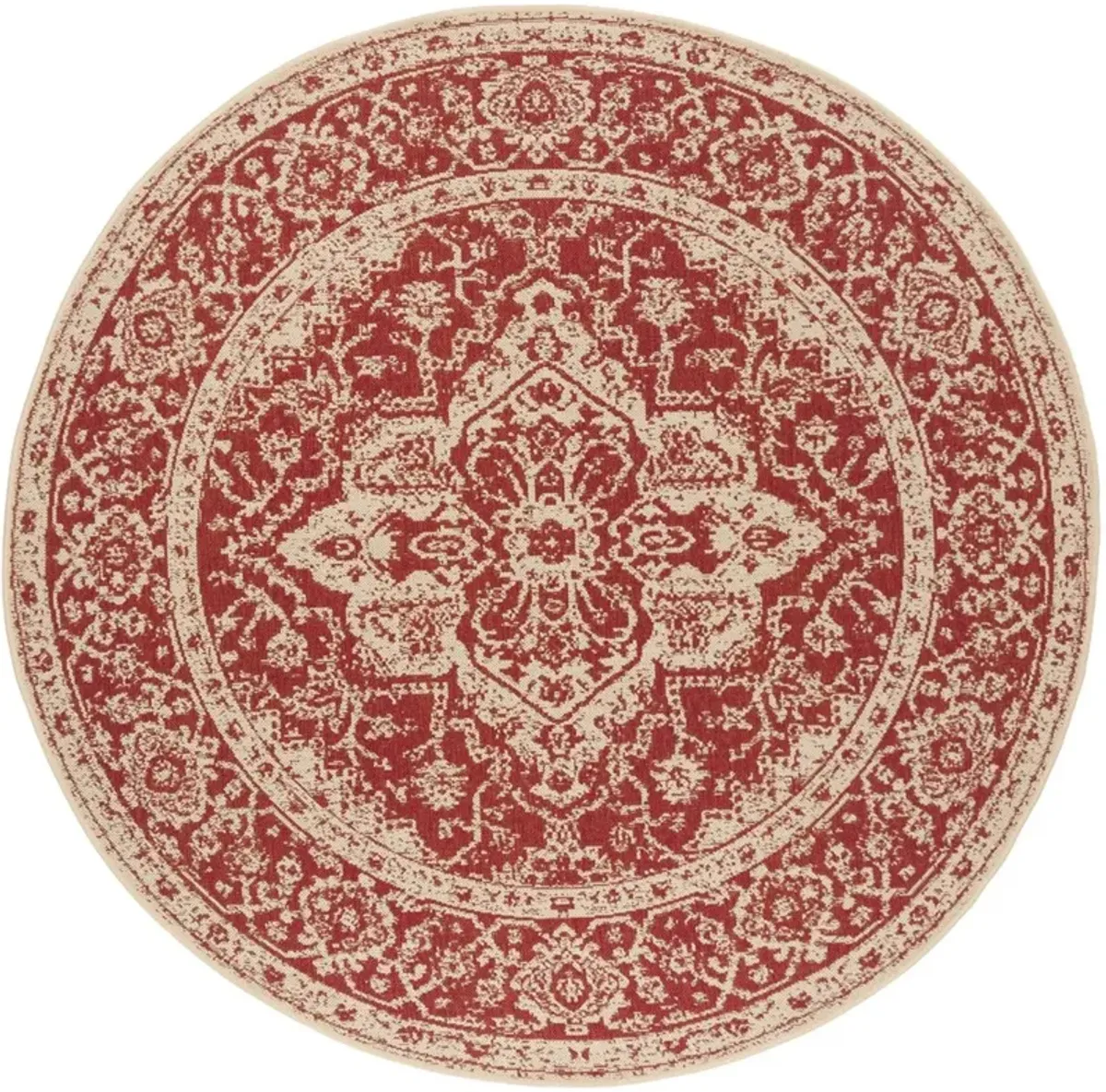 BEACH HOUSE 137 Red 4' X 4' Round Round Rug