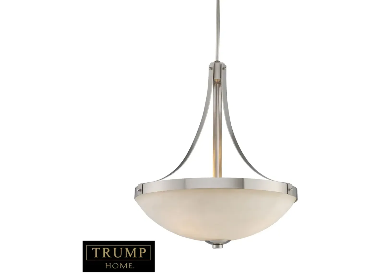 3-Light Pendant in Brushed Nickel with White Glass