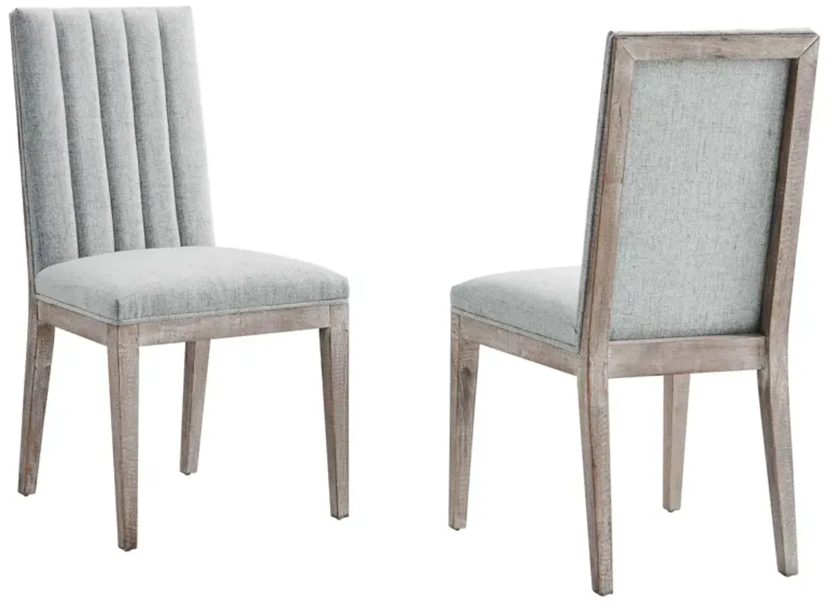 Maisonette French Vintage Tufted Fabric Dining Side Chairs Set of 2