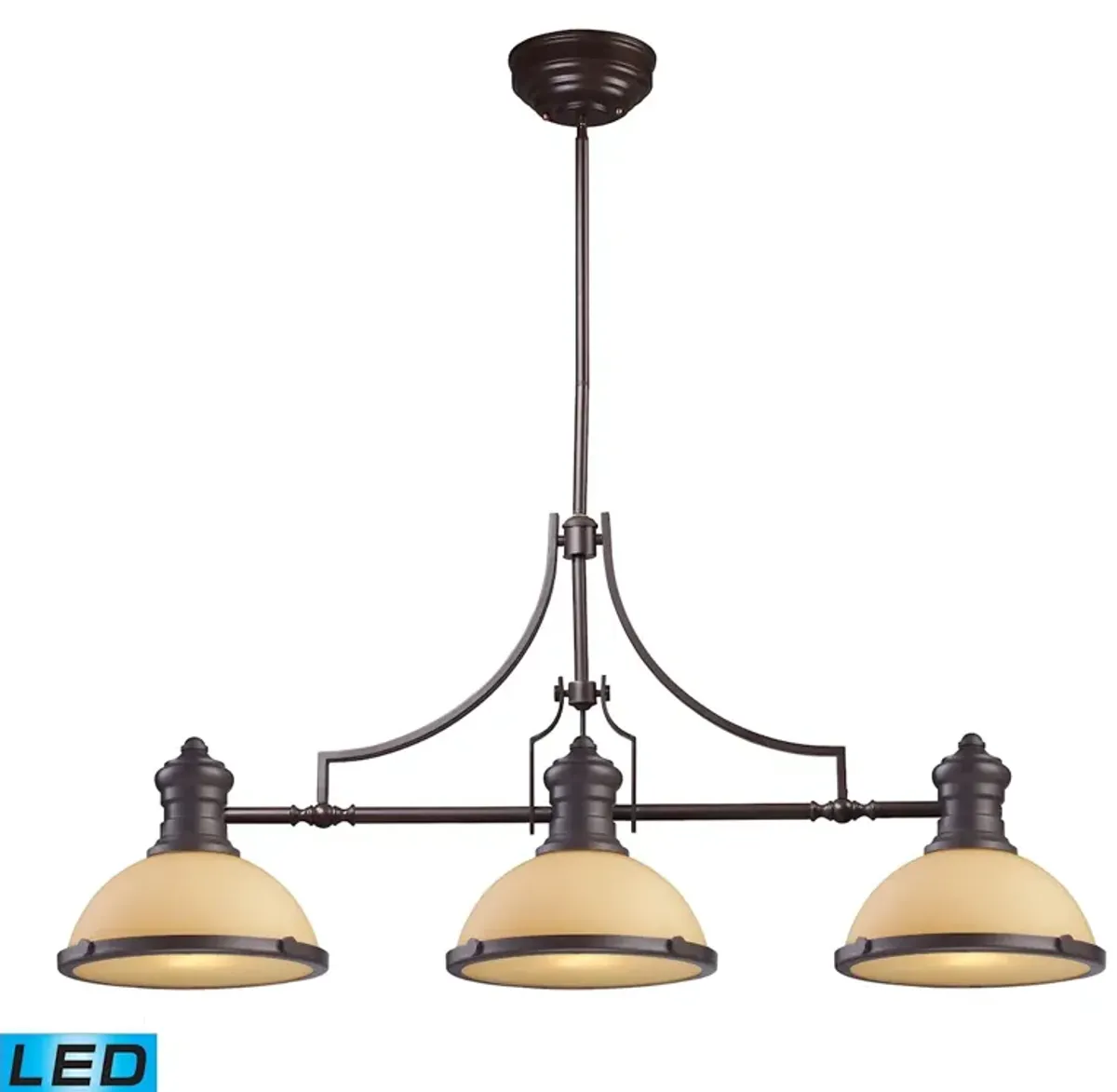 Chadwick 47" Wide 3-Light Linear Chandelier - Oiled Bronze