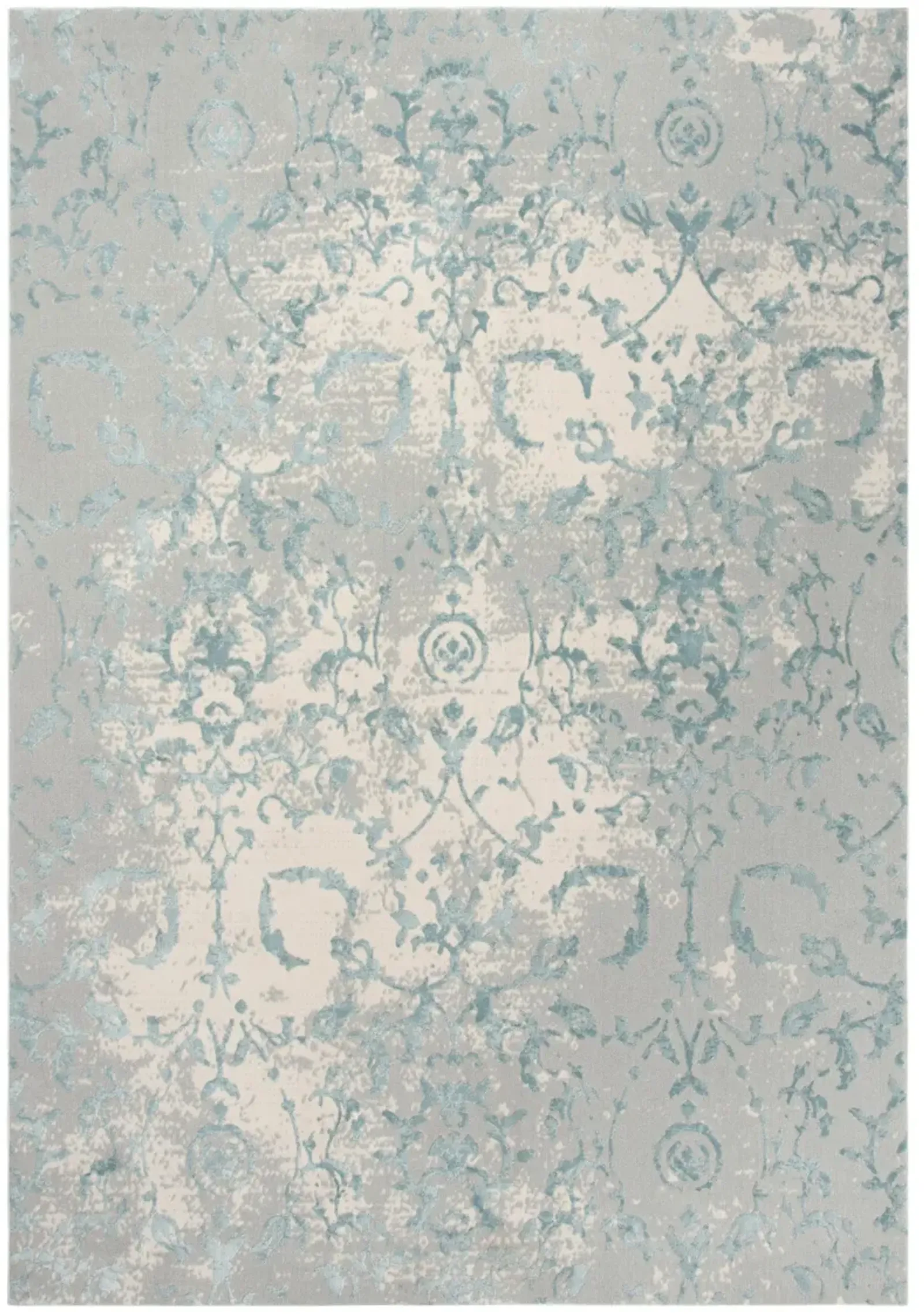 Chelsea Gray/Blue Vine/Scroll Polyester 3'11" x 5'6" Rectangle Rug