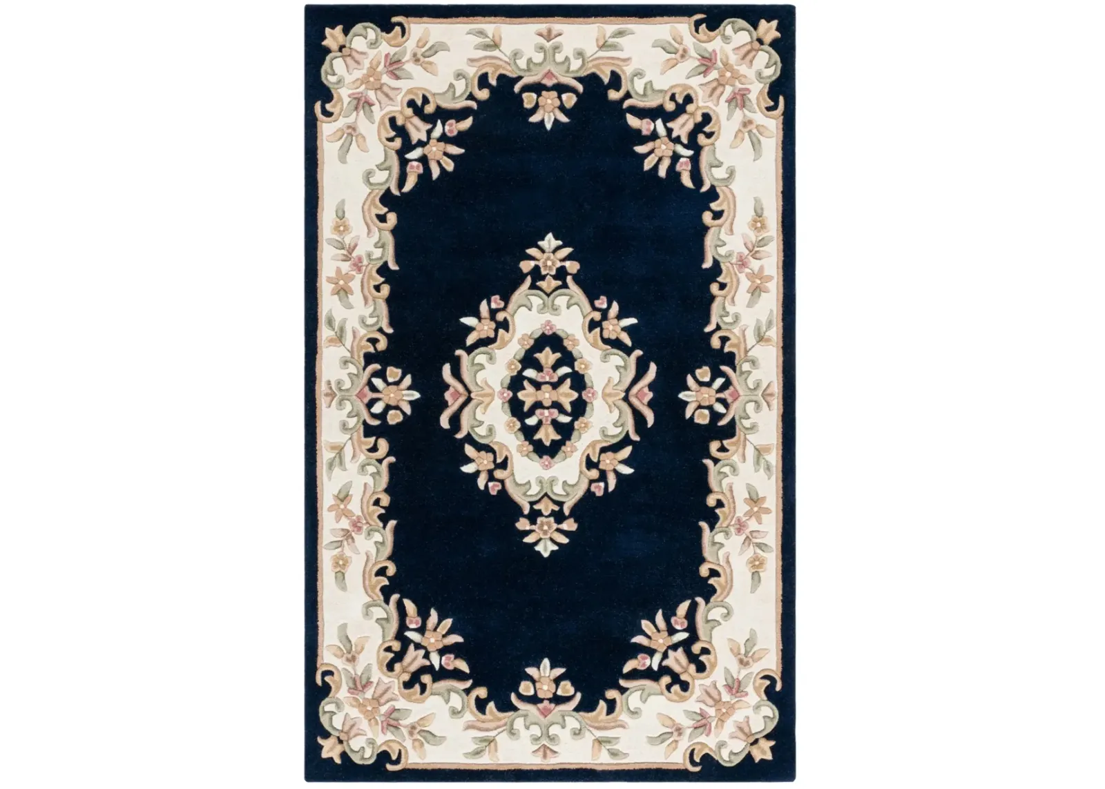 AUBUSSON 301 NAVY  3' x 5' Small Rectangle Rug