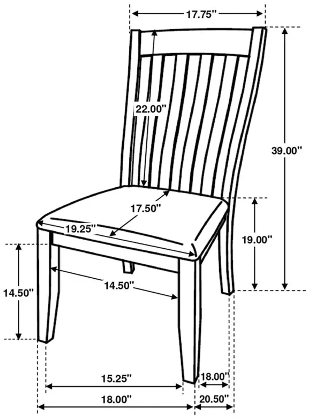 Nogales Slat Back Side Chairs Coastal Grey (Set of 2)