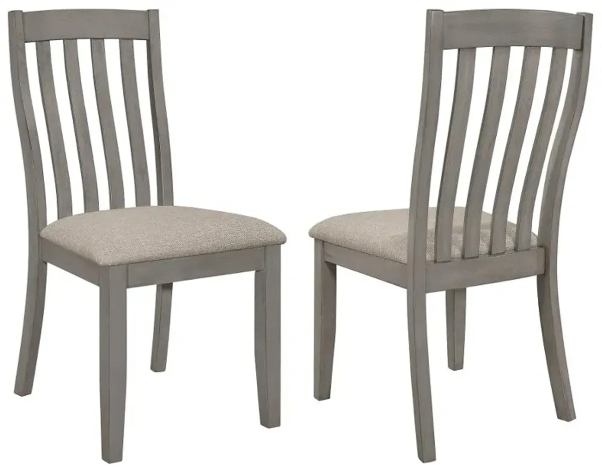 Nogales Slat Back Side Chairs Coastal Grey (Set of 2)