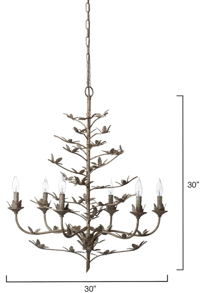 Blooming Iron Chandelier, Rust