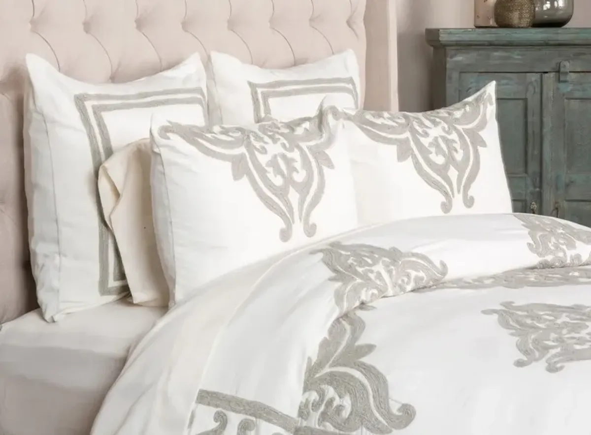 Patrina Ivory 5Pc Queen Duvet Set