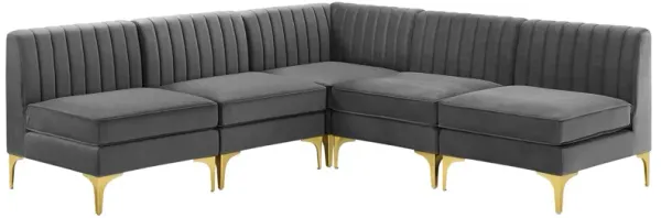 Triumph Channel Tufted Performance Velvet 5-Piece Sectional Sofa