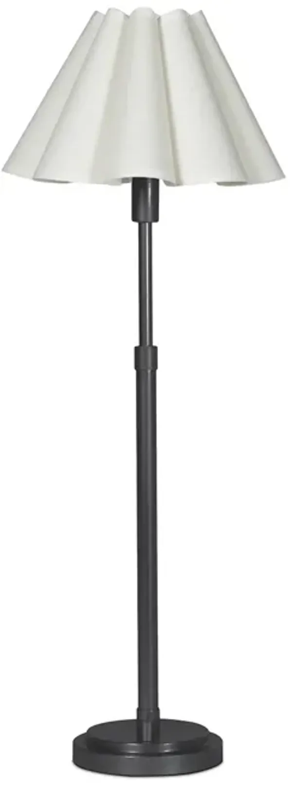 Polly Buffet Lamp (Blackened Brass with White Scalloped Shade)