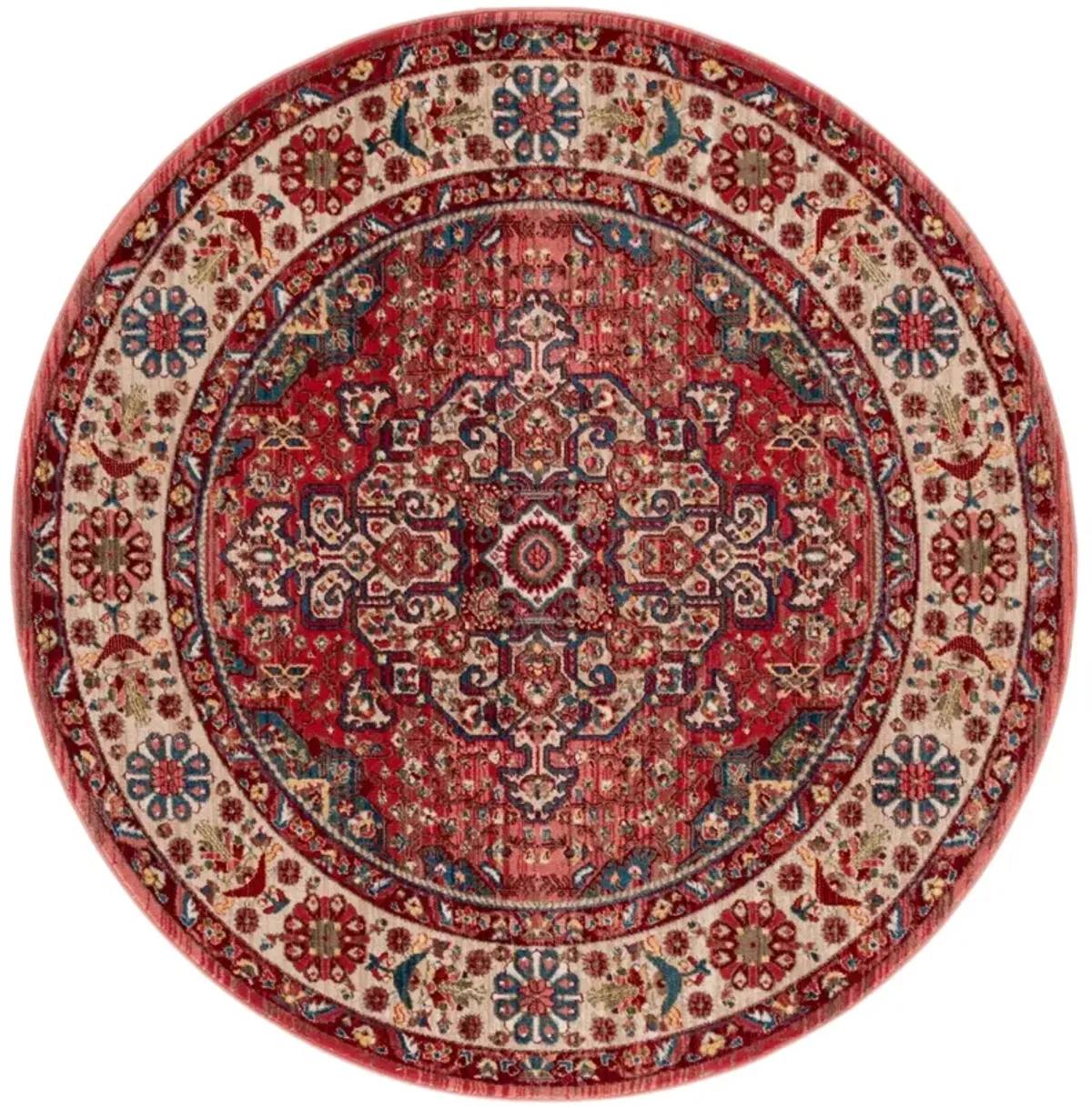 KASHAN 305 RED  5'-1' x 5'-1' Round Round Rug