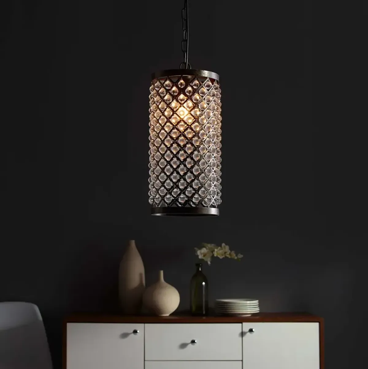 Reflect Glass and Metal Pendant Chandelier