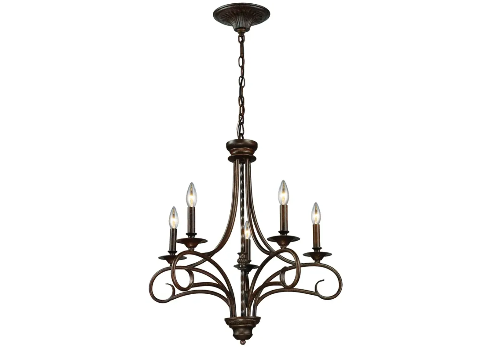 Gloucester 24" Wide 5-Light Chandelier - Weathered Bronze