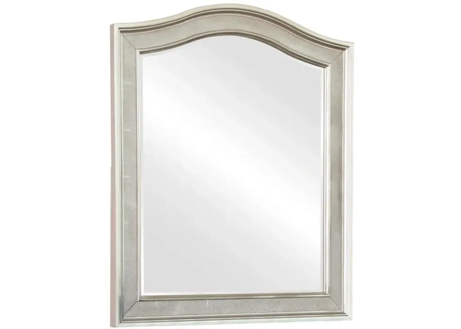 Bling Game Arched Top Vanity Mirror Metallic Platinum