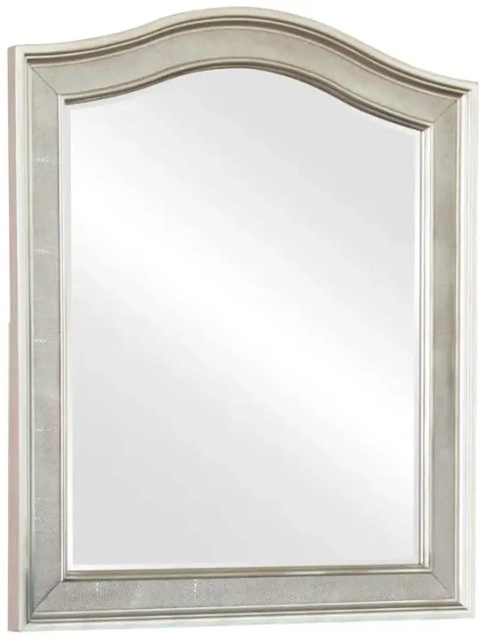 Bling Game Arched Top Vanity Mirror Metallic Platinum