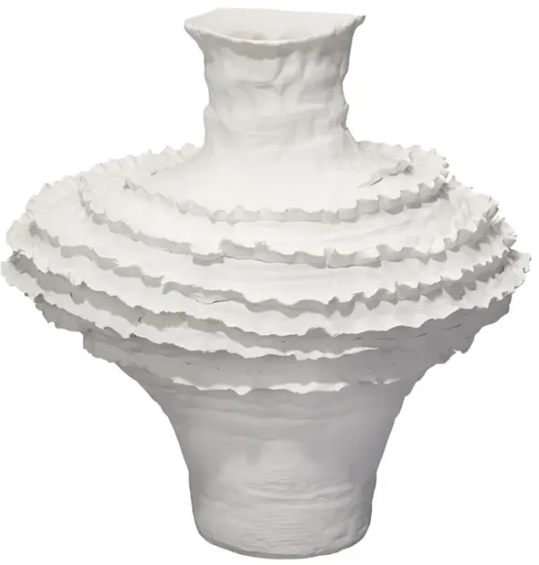 Ruffle Ceramic Decorative Vase
