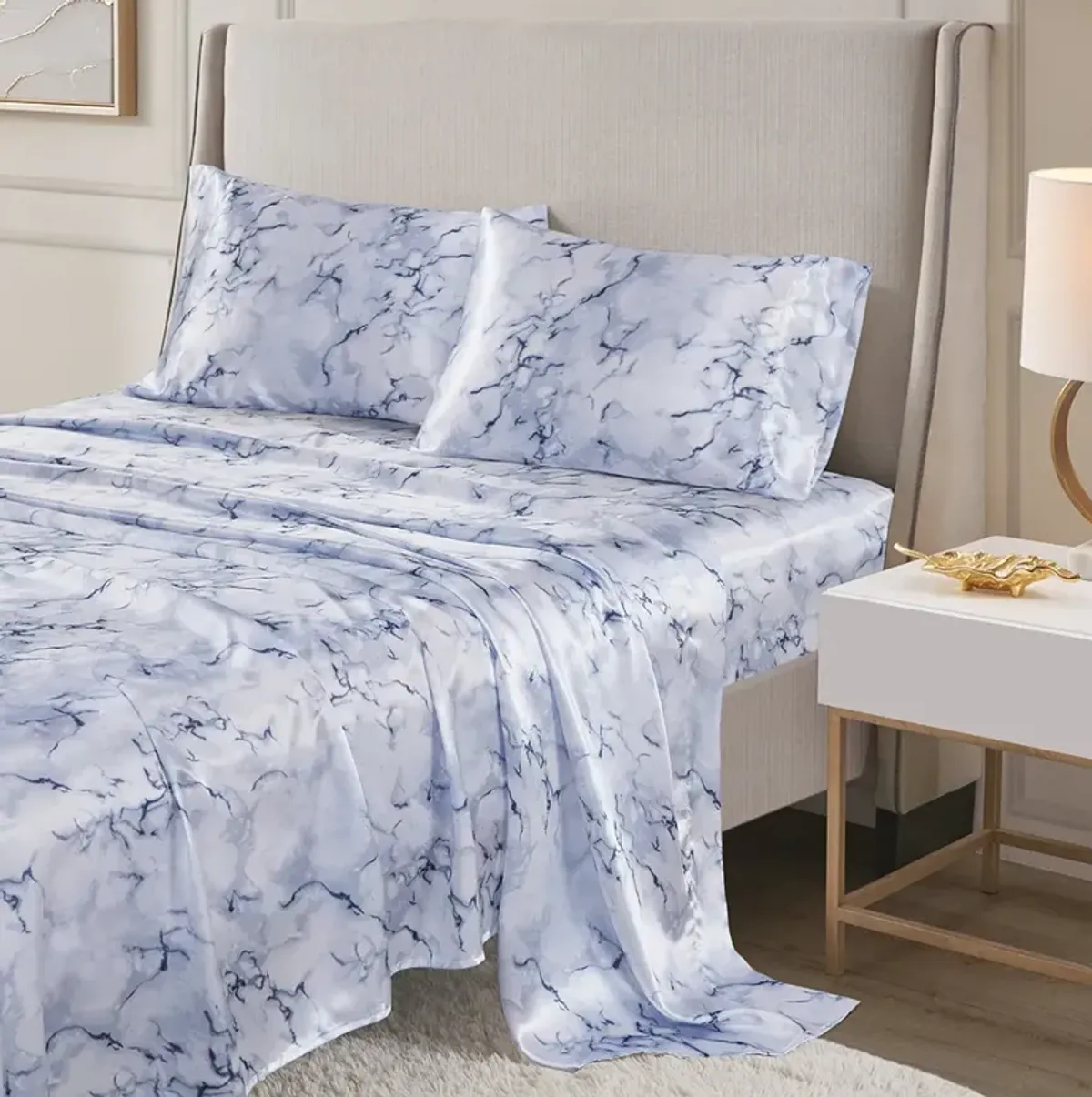 Printed Satin Sheet Set