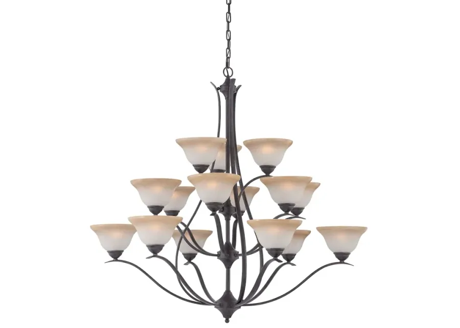 Prestige 15-Light Chandelier in Sable Bronze