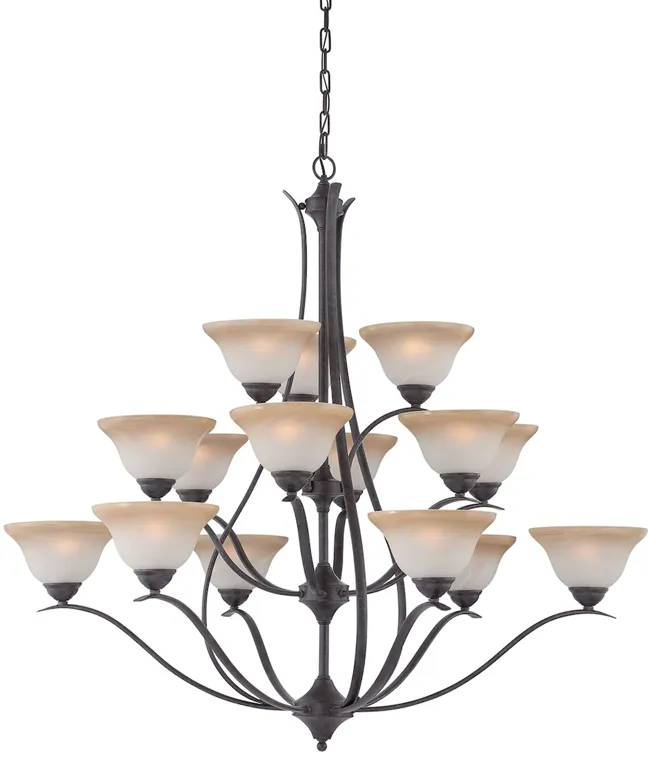 Prestige 15-Light Chandelier in Sable Bronze