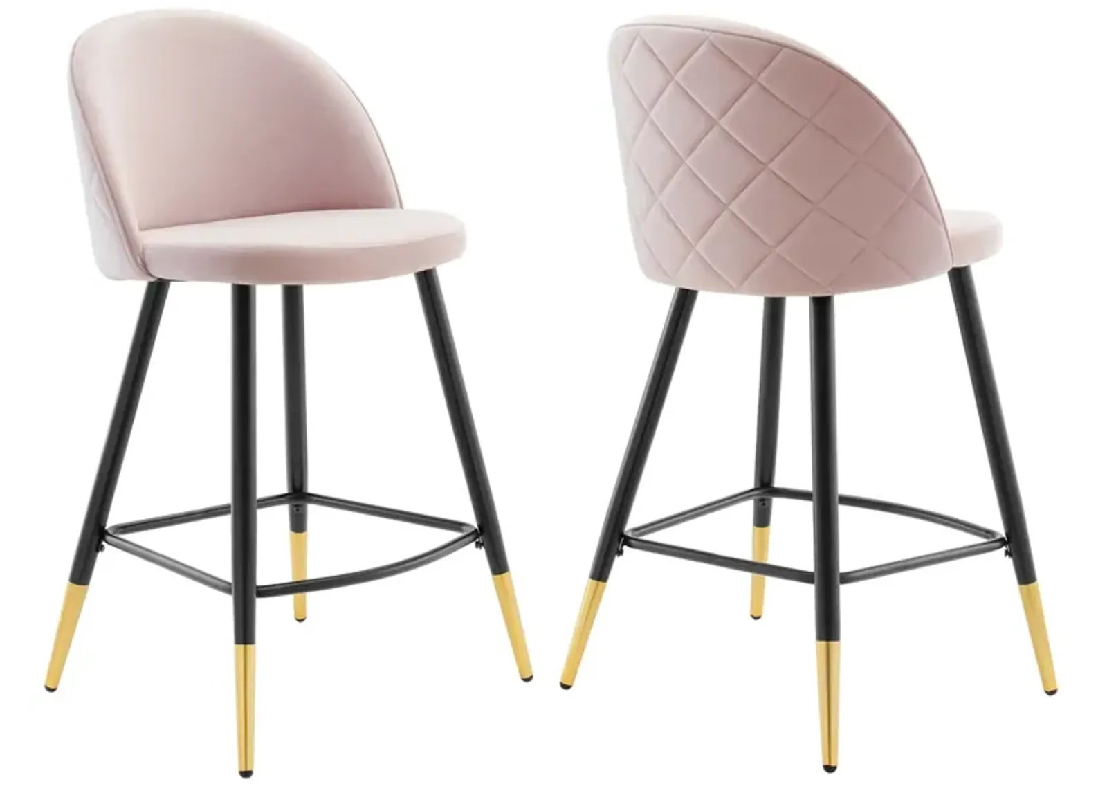 Cordial Performance Velvet Counter Stools - Set of 2