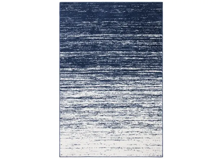 Adirondack Contemporary Navy / Ivory 2'-6" X 8' Powerloomed Rug