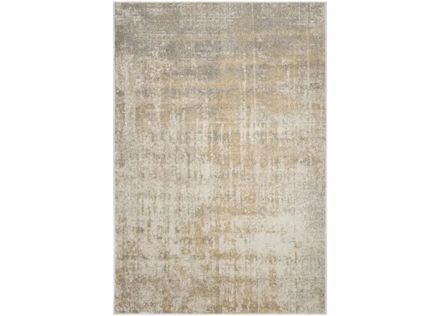 ADIRONDACK Contemporary Creme / Gold 9' X 12' Powerloomed Rug