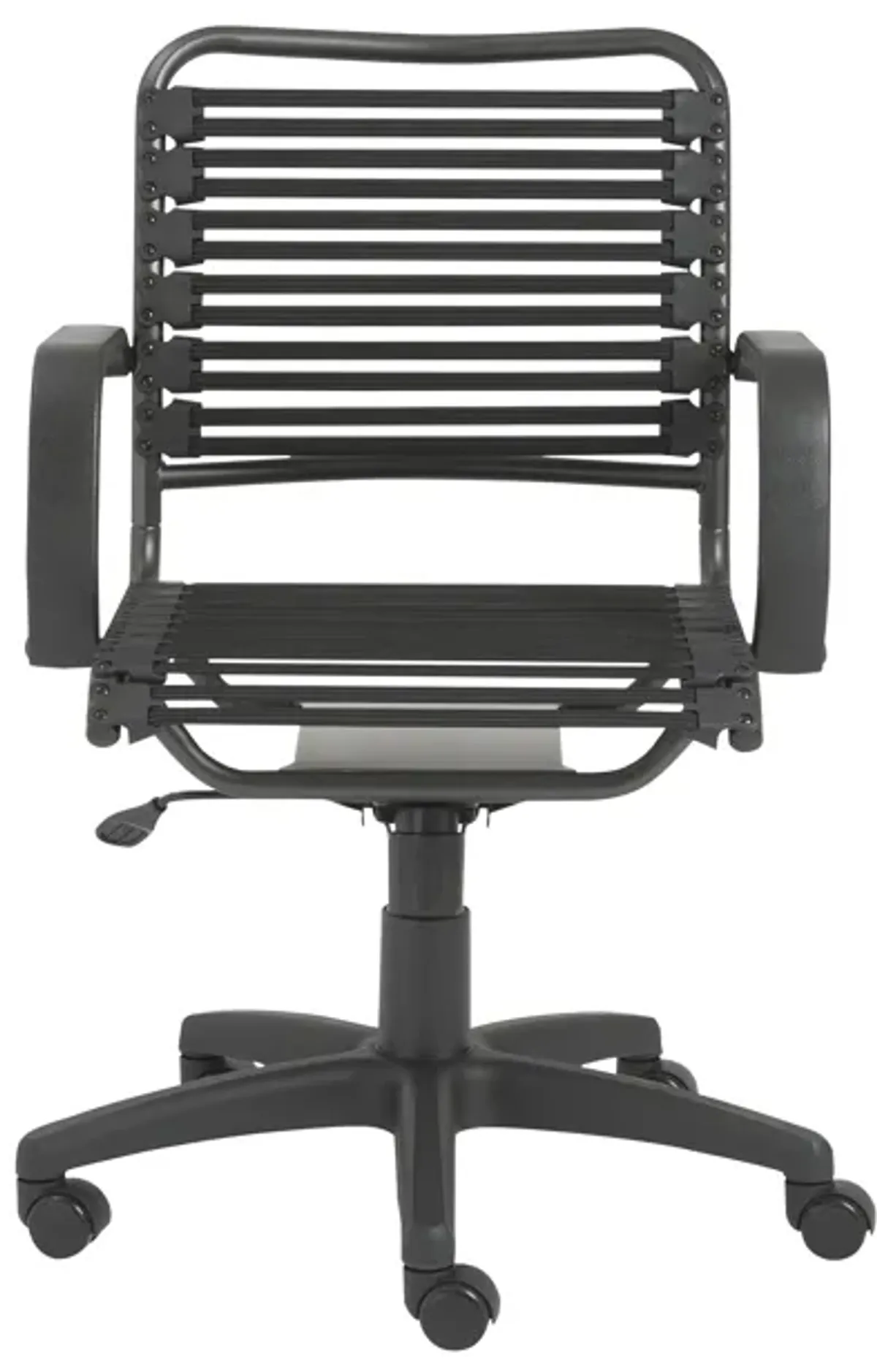 Bungie Flat Mid Back Office Chair in Black with Graphite Black Frame and Black Base