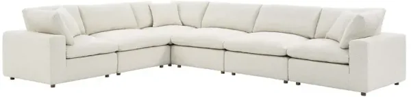 Commix Down Filled Overstuffed Boucle Fabric 6-Piece Sectional Sofa